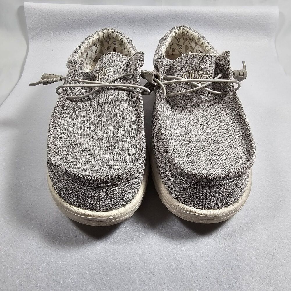 Hey Dude Wally Stretch Limestone Men's Casual Shoes Gray. Grey laces. Size 12
